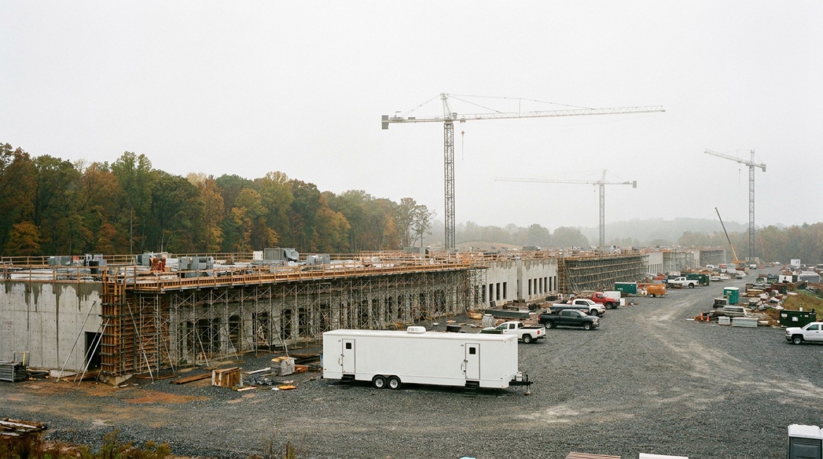 Data center construction corridor in Northern Virginia